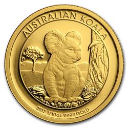 2017 Australia 1/10 oz Gold Koala Proof