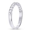 Image 3 : 14kt White Gold Womens Round Diamond Single Row Machine-set Wedding Band 1/2 Cttw