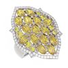 Image 3 : 5.39 ctw Canary Citrine & Diamond Ring 18K White Gold