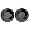 Image 1 : 5 ctw Fancy Black Diamond Solitaire Stud Earrings 10k Rose Gold