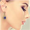 Image 3 : 17.22 ctw Sapphire & Diamond Victorian Earrings 14K Yellow Gold