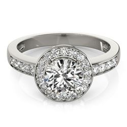 1.2 ctw Certified VS/SI Diamond Solitaire Halo Ring 14k White Gold