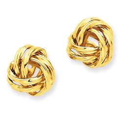 14k Gold Polished Double Twisted Knot Post Earrings