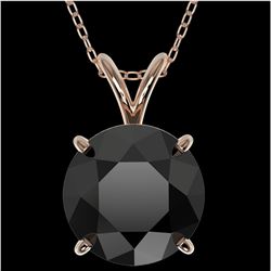 2.58 ctw Fancy Black Diamond Solitaire Necklace 10k Rose Gold