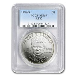 1998-S Robert F. Kennedy $1 Silver Commem MS-69 PCGS