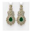 Image 1 : 13.62 ctw Emerald & Diamond Earrings 18K Yellow Gold