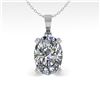 Image 1 : 0.50 ctw VS/SI Oval Diamond Designer Necklace 14k White Gold