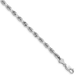 14k White Gold 5.0 mm Diamond Cut Quadruple Rope Chain - 8 in.