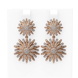 2.56 ctw Diamond Earrings 18K Rose Gold