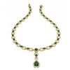 Image 3 : 28.04 ctw Emerald & Diamond Necklace 18K Yellow Gold