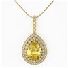 Image 2 : 16.96 ctw Canary Citrine & Diamond Victorian Necklace 14K Yellow Gold