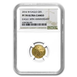 2016-W 1/10 oz Proof Gold American Eagle PF-70 NGC