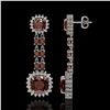 Image 2 : 18.92 ctw Garnet & Diamond Earrings 14K White Gold