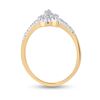 Image 3 : 10kt Yellow Gold Womens Round Diamond Teardrop Ring 1/5 Cttw
