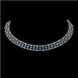 38.99 ctw London Topaz & Diamond Necklace 10K Rose Gold