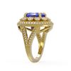 Image 3 : 6.96 ctw Certified Tanzanite & Diamond Victorian Ring 14K Yellow Gold