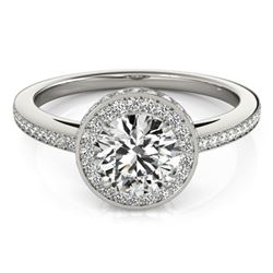 1.55 ctw Certified VS/SI Diamond Solitaire Halo Ring 14k White Gold