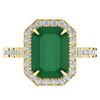 Image 1 : 5.33 ctw Emerald & Micro Pave VS/SI Diamond Ring 18k Yellow Gold