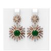 Image 1 : 6.23 ctw Emerald & Diamond Earrings 18K Rose Gold