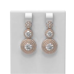 4.77 ctw Diamond Earrings 18K Rose Gold