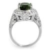 Image 2 : 6.0 ctw Green Tourmaline & Diamond Ring 14k White Gold