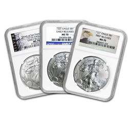 1 oz Silver American Eagle MS-70 NGC (Random Year)
