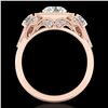 Image 1 : 2.11 ctw VS/SI Diamond Solitaire Art Deco 3 Stone Ring 18k Rose Gold