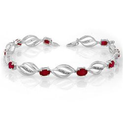 5.10 ctw Ruby & Diamond Bracelet 14k White Gold