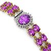 Image 3 : 15.62 ctw Amethyst & Diamond Bracelet 14K Yellow Gold