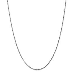 14k White Gold 1.75 mm Diamond-cut Rope Chain Necklace - 18 in.