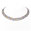 Image 1 : 61.73 ctw Multi Color Sapphire & Diamond Necklace 10K White Gold