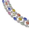 Image 3 : 61.73 ctw Multi Color Sapphire & Diamond Necklace 10K White Gold