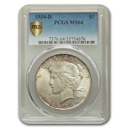 1934-D Peace Dollar MS-64 PCGS
