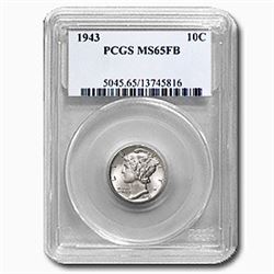 1943 Mercury Dime MS-65 PCGS (FB)