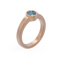 0.50 ctw Intense Blue Diamond Ring 18K Rose Gold