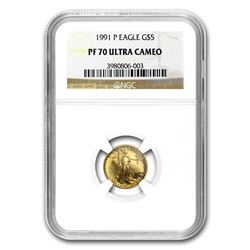 1991-P 1/10 oz Proof Gold American Eagle PF-70 NGC