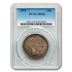 1892 Barber Half Dollar MS-65 PCGS