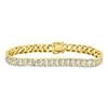 Image 1 : 10kt Yellow Gold Mens Round Diamond Cuban Link Bracelet 1-7/8 Cttw