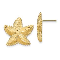 14k Yellow Gold Starfish Post Earrings
