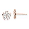 Image 1 : 14k Rose Gold Flower Cubic Zirconia Post Earrings - 49 mm