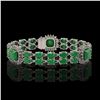 Image 1 : 21.83 ctw Emerald & Diamond Bracelet 14K White Gold