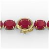 Image 1 : 75 ctw Ruby & Micro Pave VS/SI Diamond Bracelet 14k Yellow Gold
