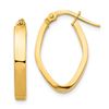 Image 1 : 14k Yellow Gold Small Oval Hoop Earrings - 3 mm
