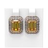 Image 1 : 10.49 ctw Canary Citrine & Diamond Earrings 18K Rose Gold