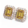 Image 3 : 10.49 ctw Canary Citrine & Diamond Earrings 18K Rose Gold