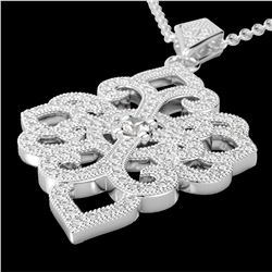 1.40 ctw Micro Pave VS/SI Diamond Designer Necklace 14k White Gold