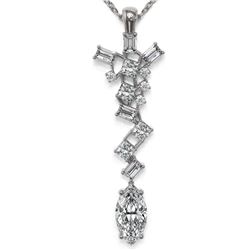 2.2 ctw Marquise Cut Diamond Designer Necklace 18K White Gold