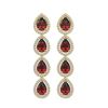 Image 1 : 8.2 ctw Garnet & Diamond Micro Pave Halo Earrings 10k Yellow Gold