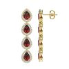 Image 2 : 8.2 ctw Garnet & Diamond Micro Pave Halo Earrings 10k Yellow Gold