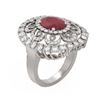 Image 1 : 6.41 ctw Ruby & Diamond Ring 18K White Gold